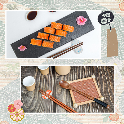 2 Sets 2 Styles Ceramic Chopstick Stands DJEW-CP0001-36B-1