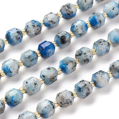 Natural K2 Stone/Raindrop Azurite Beads Strands G-K303-A29-8mm-1