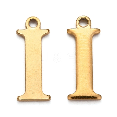 Ion Plating(IP) 304 Stainless Steel Alphabet Charms STAS-H122-I-G-1