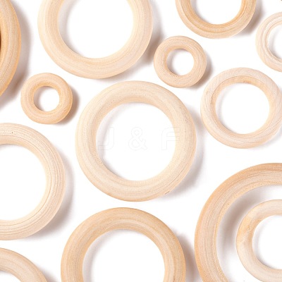 75Pcs 8 Style Unfinished Wood Linking Rings WOOD-LS0001-26-1