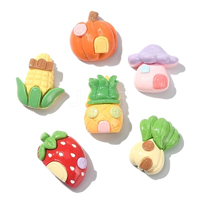 30Pcs Opaque Resin Imitation Food Cabochons CRES-CJ0001-59-1