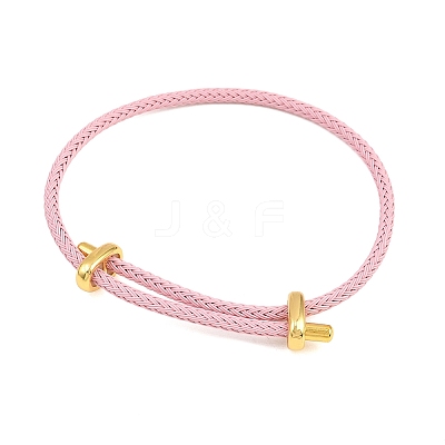 Adjustable 304 Stainless Steel Wire Rope Cord Bracelets Making AJEW-D047-01G-A-1