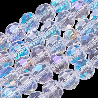 Electroplate Glass Beads Strands X-EGLA-J042-8mm-AB03-1