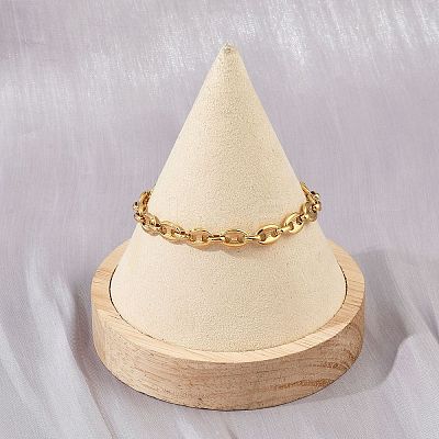 304 Stainless Steel Link Chain Bracelets for Women LS-BJEW-Z143-25G-1