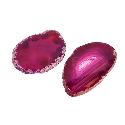 Dyed & Heated Natural Agate Slice Cabochons GG-CBAAF67-01B-1
