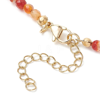 Summer Beach Natural Carnelian Round Beaded Necklaces NJEW-JN05262-04-1