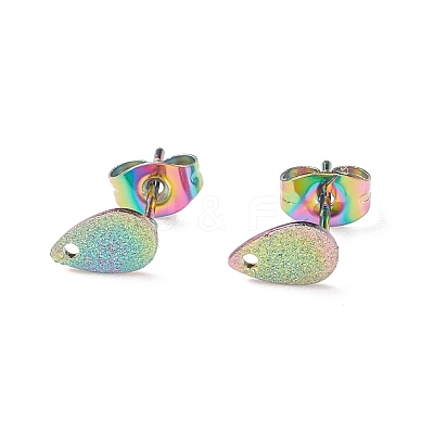 Ion Plating(IP) 304 Stainless Steel Stud Earring Findings STAS-O119-12A-M-1