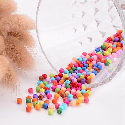 Solid Chunky Acrylic Ball Beads SACR-R812-4mm-M-1