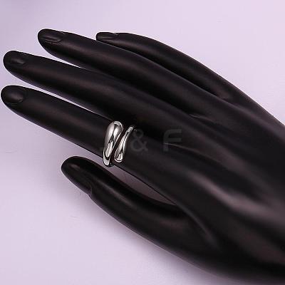 Real Platinum Plated Adjustable Brass Finger Rings for Women RJEW-BB07574-C-1