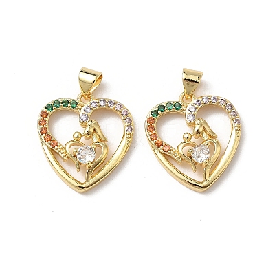 Brass Micro Pave Cubic Zirconia Pendants KK-L243-14G-05-1