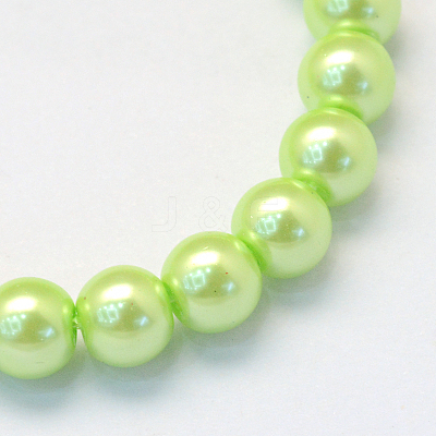 Baking Paint Pearlized Glass Pearl Round Bead Strands X-HY-Q330-8mm-07-1