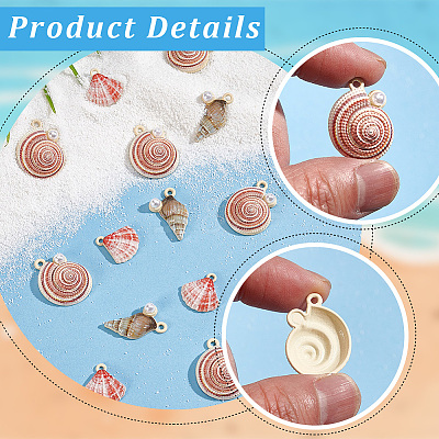 24Pcs 3 Styles Baking Paint Alloy Pendants FIND-SC0023-36-1