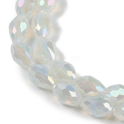 Opaque Solid Color Electroplate Glass Beads Strands EGLA-N013-J6mm-B02-1