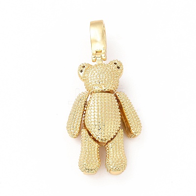 Rack Plating Brass Micro Pave Cubic Zirconia Pendants KK-G456-24G-1
