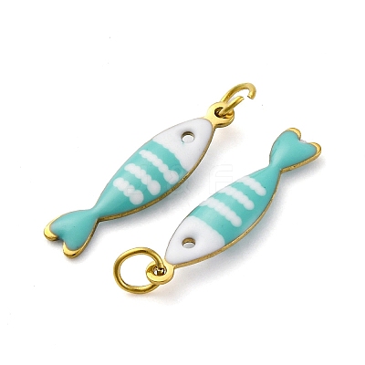 304 Stainless Steel Enamel Pendants STAS-E550-40G-02-1