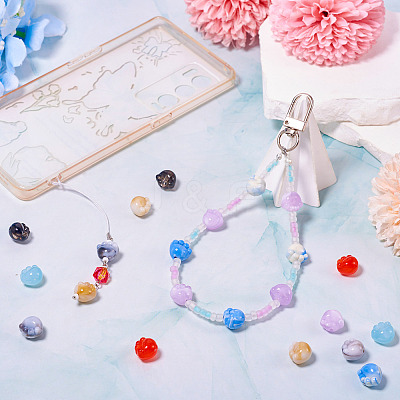 140Pcs 7 Colors Two Tone Acrylic Beads TACR-TA0001-50A-1