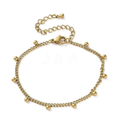 304 Stainless Steel Link & Charm Bracelets for Women BJEW-Z133-03G-1