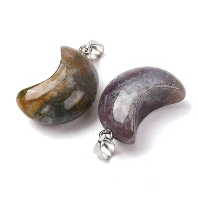 Natural Indian Agate Pendants G-F820-02L-13-1