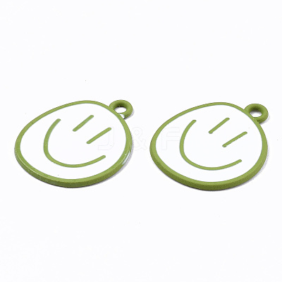 Spray Painted Alloy Pendants X-ENAM-S127-026B-RS-1