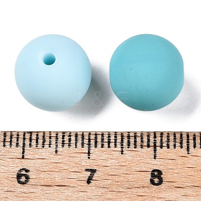 Rubberized Style Imitated Silicone Acrylic Beads MACR-T048-01B-12-1