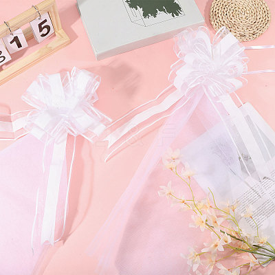 Polyester Pull Bows with Gauze Fabric AJEW-WH0485-10-1