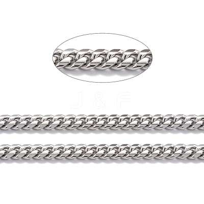 Tarnish Resistant 304 Stainless Steel Cuban Link Chain STAS-B019-02C-P-1