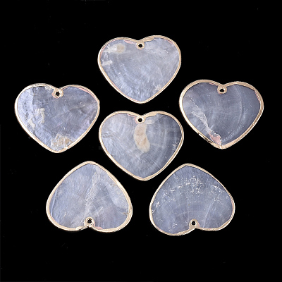 Edge Golden Plated Capiz Shell Pendants SHEL-S276-35-1
