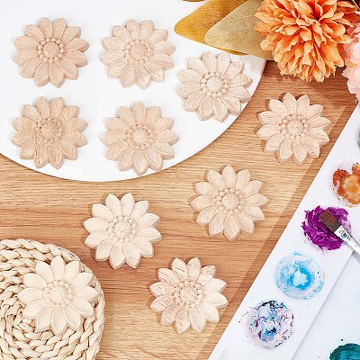 Wood Carved Onlay Applique Craft LS-WOOD-WH0034-11B-1