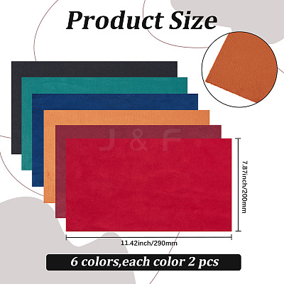 12Sheets 6 Colors Jewelry Flocking Cloth DIY-CY0004-14A-1
