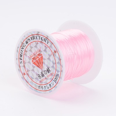 Pearl Pink Stretch Elastic Beading Wire String X-EW-S002-20-1