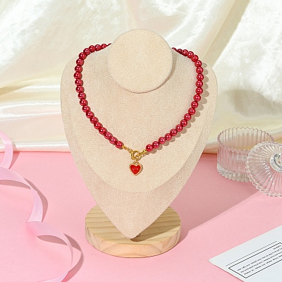 2Pcs 2 Styles ABS Plastic Imitation Pearl Necklaces & Bracelets Sets for Women SJEW-FS00006-1