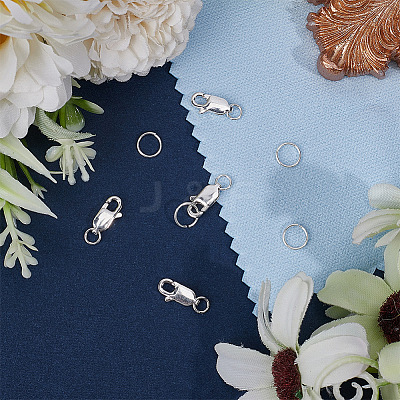 4Pcs 925 Sterling Silver Lobster Claw Clasps STER-BBC0009-40B-1