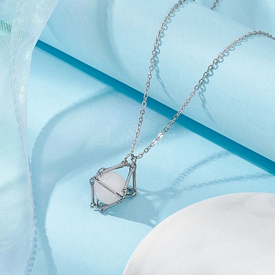 Tarnish Resistant 201 Stainless Steel Macrame Pouch Empty Stone Holder for Pendant Necklaces Making NJEW-JN04450-02-1