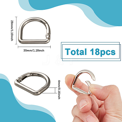 18Pcs Alloy Spring Gate Rings FIND-SC0014-04P-1