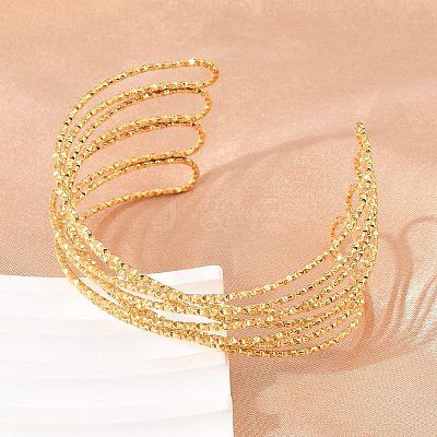 304 Stainless Steel Cuff Bangles for Women BJEW-Z155-05G-1