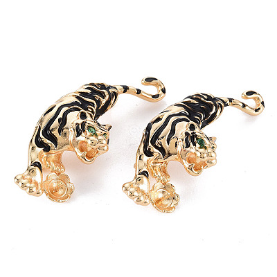 Brass Enamel Peg Bails Brooch Findings KK-S356-568-NF-1