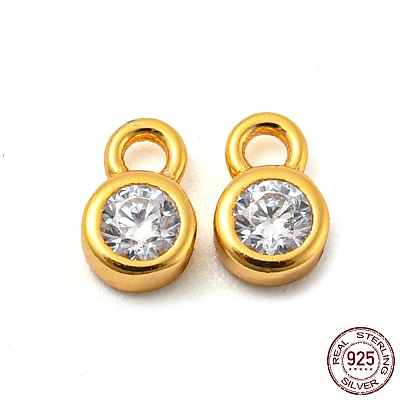 Real 18K Gold Plated 925 Sterling Silver Charms STER-K176-03F-G-1
