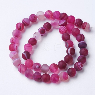 Natural Grade A Striped Agate/Banded Agate Beads Strands G-E478-10mm-1