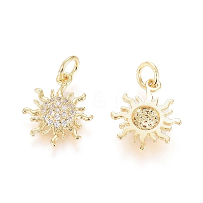 Brass Micro Pave Cubic Zirconia Pendants X-ZIRC-G166-20G-1