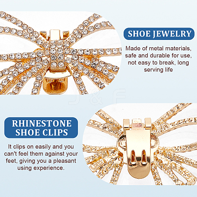 2Pcs Bowknot Alloy Rhinestone Shoe Decorations FIND-CP0002-24B-1
