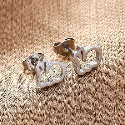 Tarnish Resistant 304 Stainless Steel Stud Earrings X-EJEW-N045-04P-1