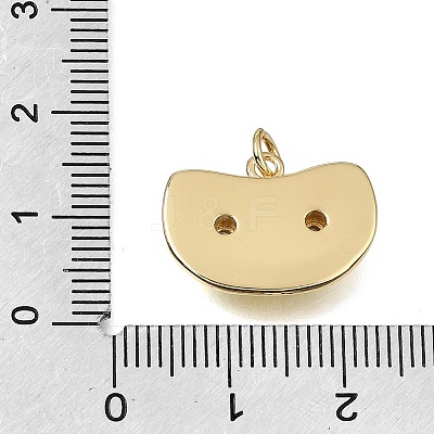 Brass Micro Pave Clear Cubic Zirconia Pendants CU-CBAEEA8-23G-1