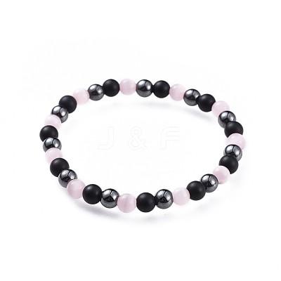 Cat Eye Stretch Bracelets BJEW-JB04591-03-1