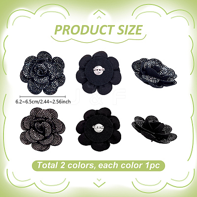 2Pcs Flower Felt Brooch JEWB-PH01274-1