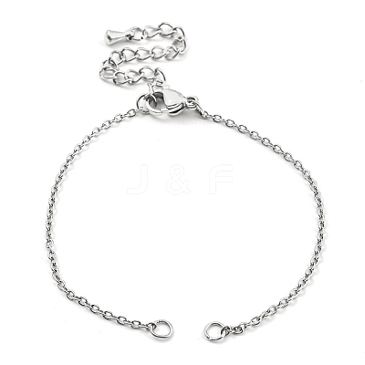 Tarnish Resistant 304 Stainless Steel Cable Chains Bracelet Making AJEW-P119-02P-1