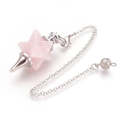 Natural Rose Quartz Dowsing Pendulums KK-F756-08D-1