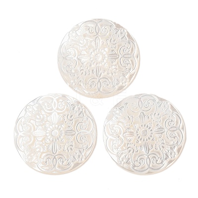Natural White Shell Cabochons SSHEL-C012-12-1