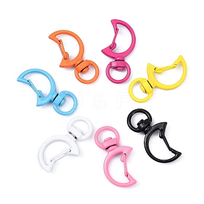 Spray Painted Alloy Swivel Snap Hooks Clasps X-PALLOY-T080-13-NR-1