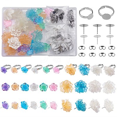 DIY Flower Earring & Finger Ring Making Kit DIY-SZ0008-46-1
