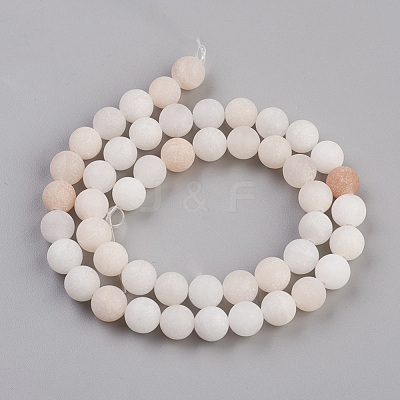 Natural Pink Aventurine Beads Strands X-G-Q462-8mm-13-1